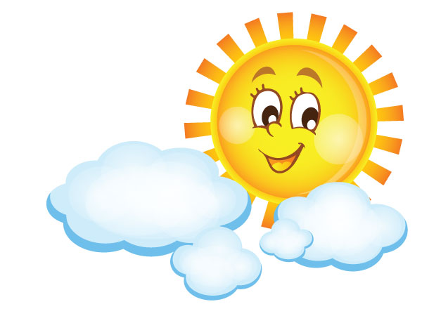 Clipart of a sun and a cloud